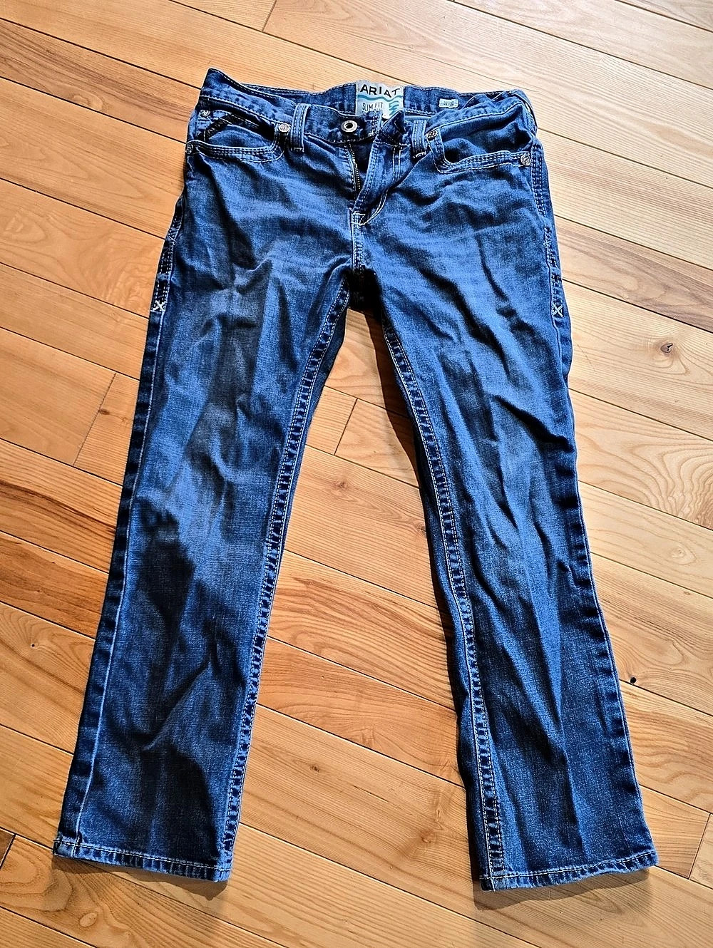 ARIAT M7 Slim Fit Straight Leg Jeans Blue Medium